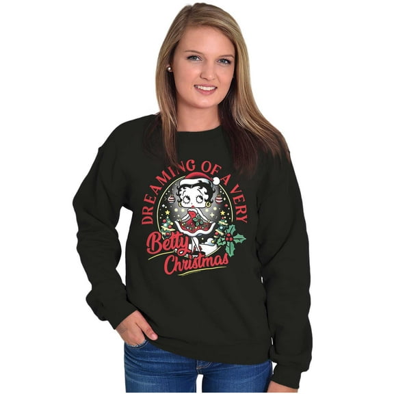 Betty Boop Dreaming Of Christmas Women Plus Size Sweatshirt Brisco Brands 4X