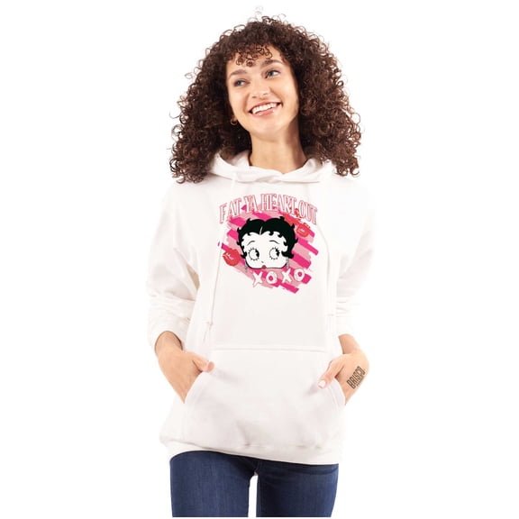 Betty Boop Eat Ya Heart Out XOXO Hoodie Sweatshirt Women Brisco Brands S