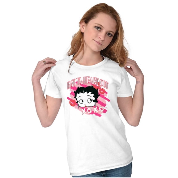 Betty Boop Eat Ya Heart Out XOXO Women's T Shirt Ladies Tee Brisco Brands L