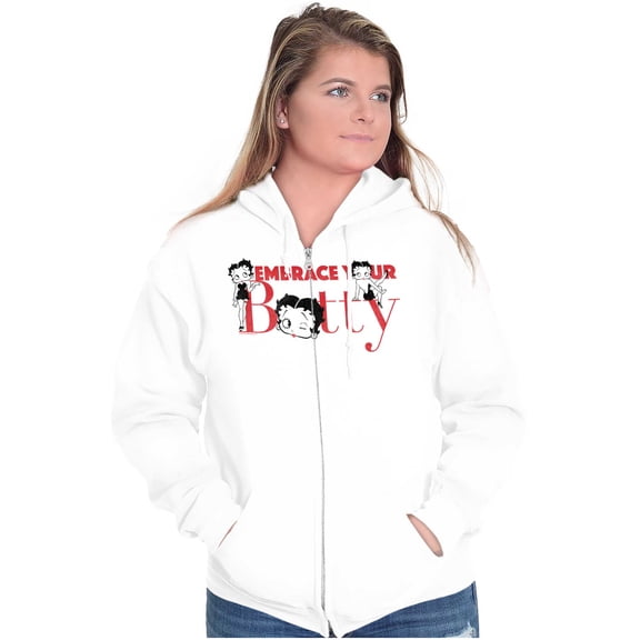 Betty Boop Embrace Your Beauty Cute Women Plus Size Zipper Hoodie Brisco Brands 5X