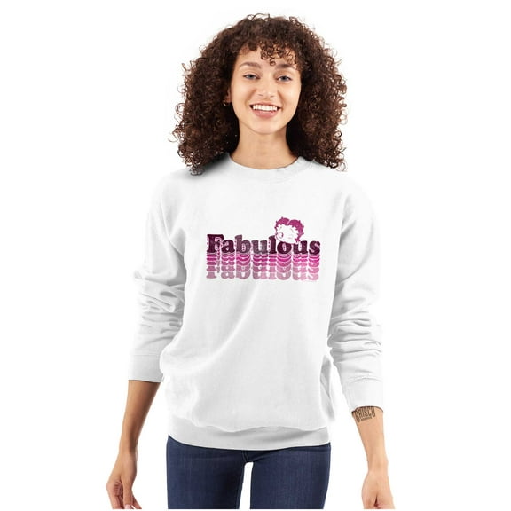 Betty Boop Fabulous Proud Strong Women Crewneck Sweatshirt Brisco Brands S