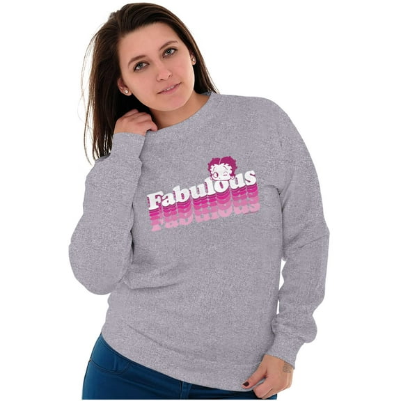 Betty Boop Fabulous Proud Strong Women Crewneck Sweatshirt Brisco Brands X