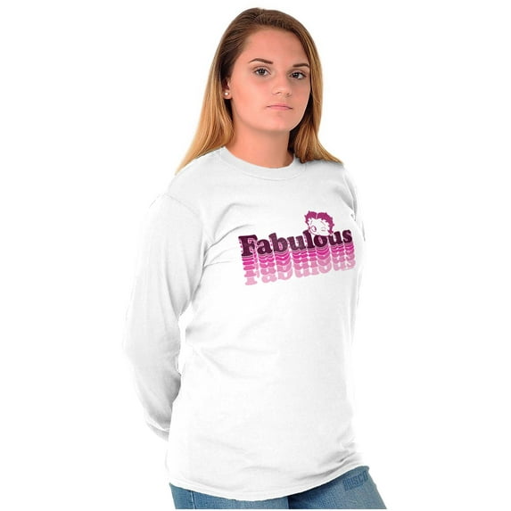 Betty Boop Fabulous Proud Strong Women's Long Sleeve T Shirt Brisco Brands L