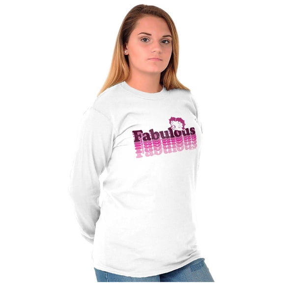 Betty Boop Fabulous Proud Strong Women's Long Sleeve T Shirt Brisco Brands S