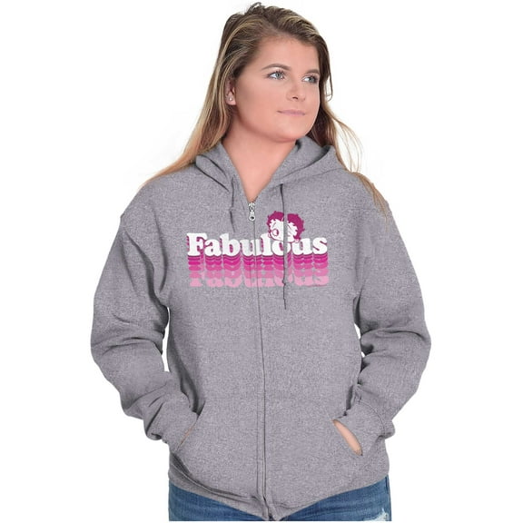 Betty Boop Fabulous Proud Strong Zip Hoodie Sweatshirt Women Brisco Brands S