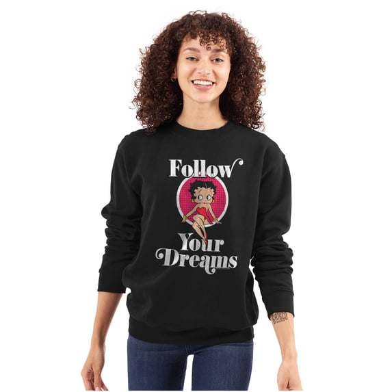 Betty Boop Follow Your Dreams Cute Women Plus Size Crewneck Sweatshirt Brisco Brands 2X