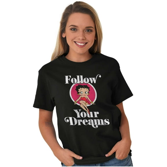 Betty Boop Follow Your Dreams Cute Women's Graphic T Shirt Tees Brisco Brands M