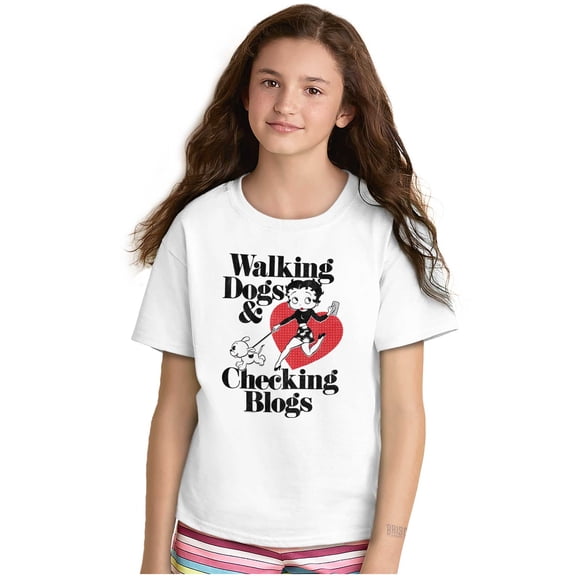 Betty Boop Funny Dogs and Blogs Cute Girls Kids T Shirt Tees Teen Brisco Brands X