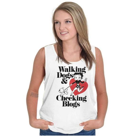 Betty Boop Funny Dogs and Blogs Cute Tank Top Tee Shirt Women Brisco Brands S