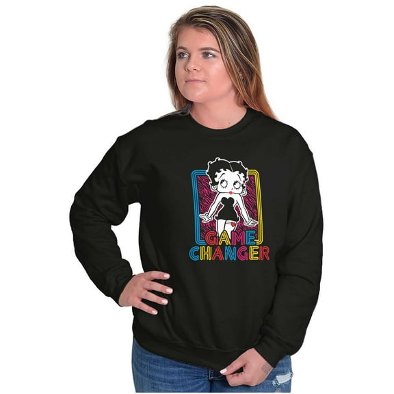 Betty Boop Game Changer Cutie Cute Women Crewneck Sweatshirt Brisco Brands M