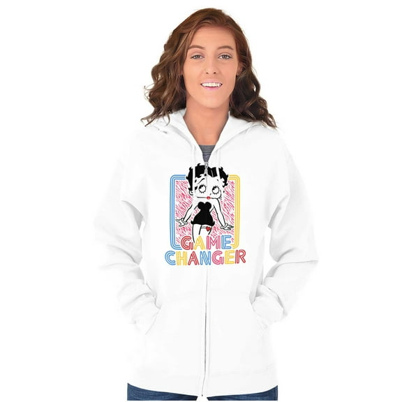 Betty Boop Game Changer Cutie Cute Zip Hoodie Sweatshirt Women Brisco Brands L