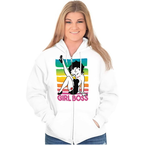 Betty Boop Girl Boss Cute Confident Zip Hoodie Sweatshirt Women Brisco Brands M