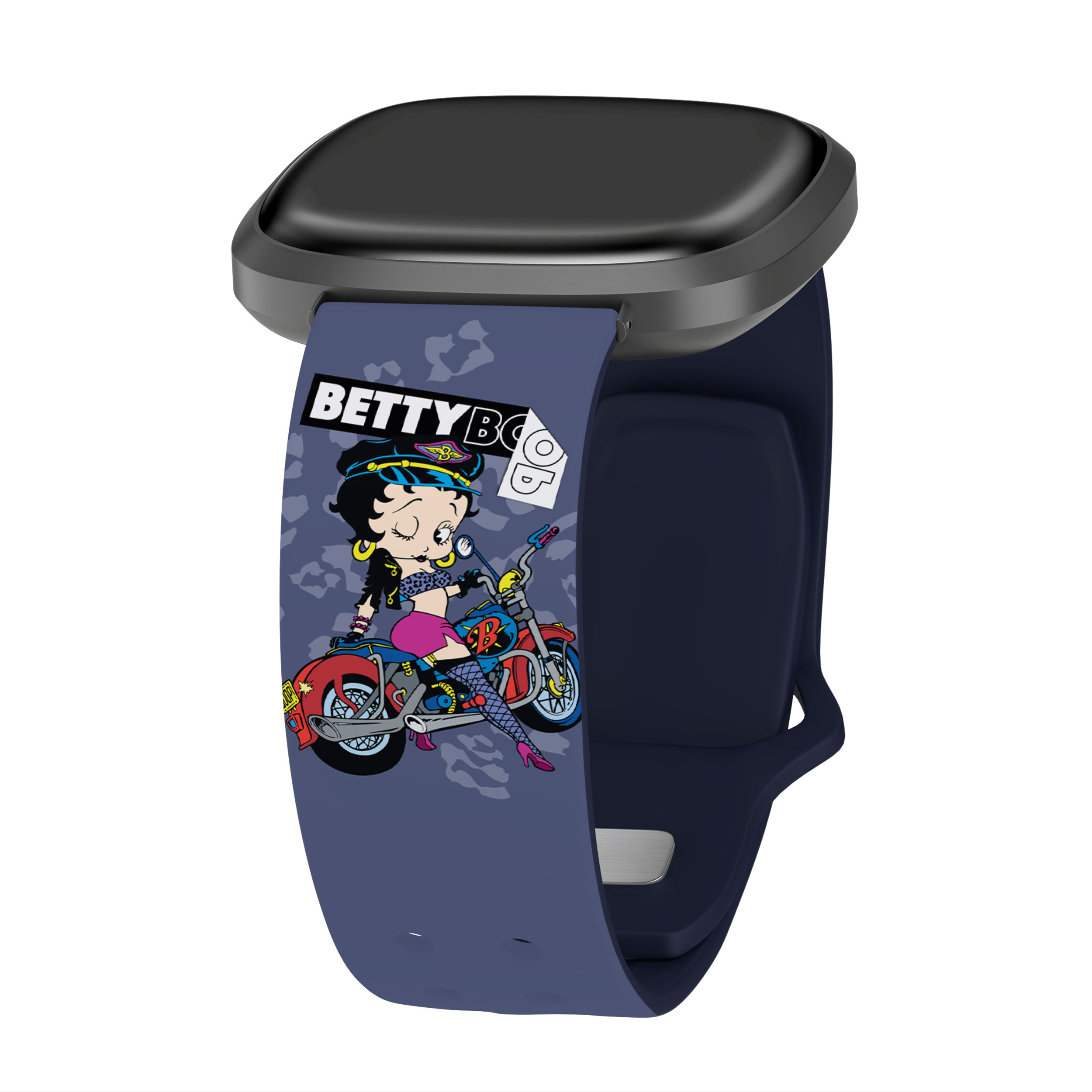 Betty Boop Girl Power HD Watch Band Compatible with FitBit Versa 3 & Sense (20mm Short Biker Betty) by Affinity Bands