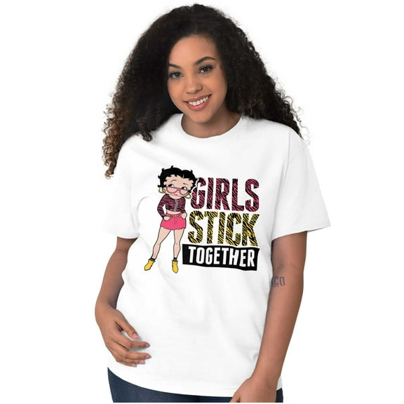 Betty Boop Girl Power Stick Together Women's Graphic T Shirt Tees Brisco Brands L