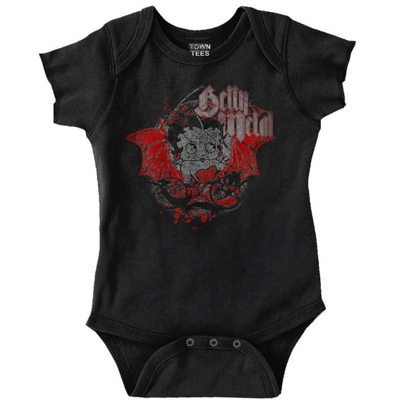 Betty Boop Goth Metal Devil Bodysuit Jumper Girls Infant Baby Brisco Brands NB