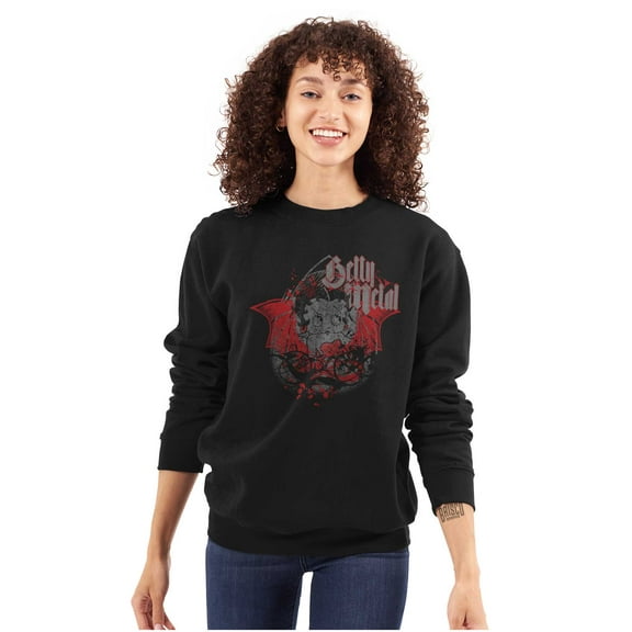 Betty Boop Goth Metal Devil Women Crewneck Sweatshirt Brisco Brands X