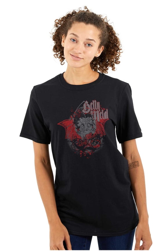 Betty Boop Goth Metal Devil Women's Graphic T Shirt Tees Brisco Brands L