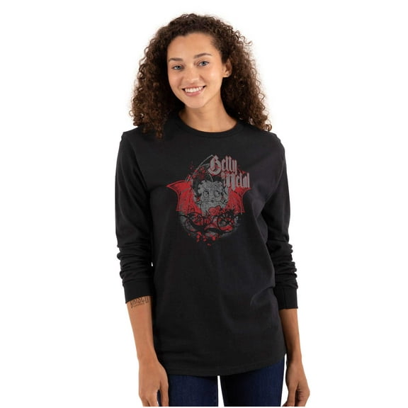 Betty Boop Goth Metal Devil Women's Long Sleeve T Shirt Brisco Brands S