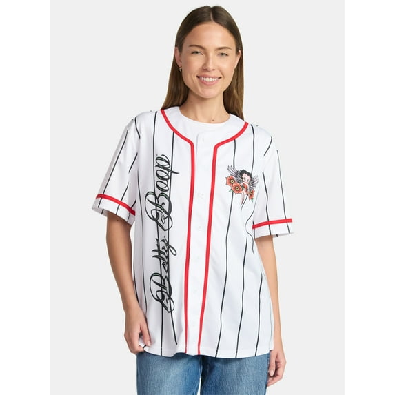 Betty Boop Women's Graphic Baseball Jersey, Sizes XXS-XXL