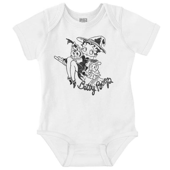 Betty Boop Halloween Flying Witch Bodysuit Jumper Girls Infant Baby Brisco Brands NB