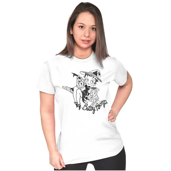 Betty Boop Halloween Flying Witch Women's T Shirt Ladies Tee Brisco Brands M