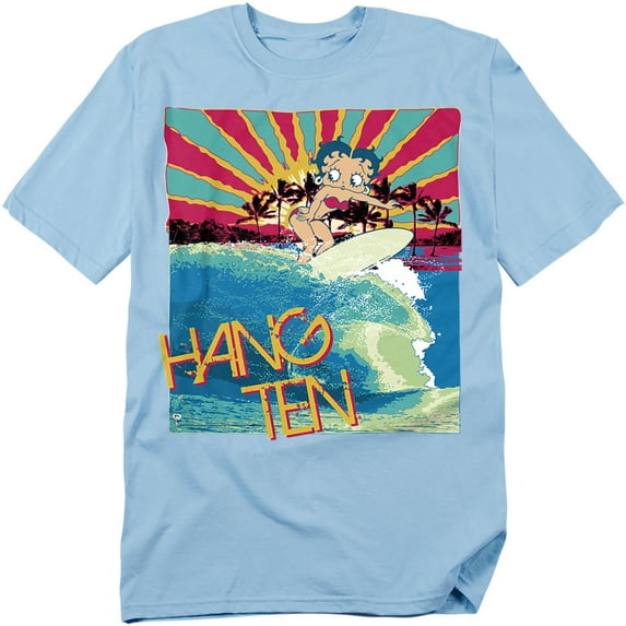 Betty Boop Hang Ten Mens Short Sleeve Shirt