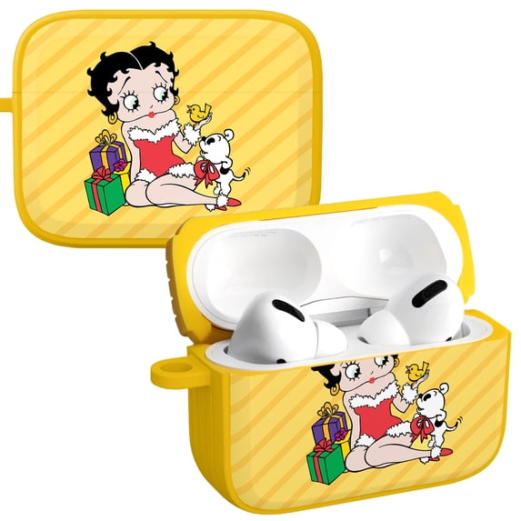 Betty Boop Happy Holidays HDX Case Cover Compatible with Apple AirPods Pro 1 & 2 (Presents) by Affinity Bands