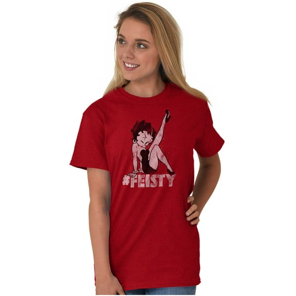 Betty Boop Hashtag Feisty Cute Sassy Women Plus Size Graphic Tee Tees Brisco Brands 2X