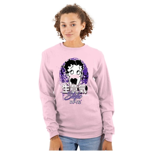 Betty Boop Hashtag Sassy Style Women Plus Size Long Sleeve Tee Brisco Brands 4X