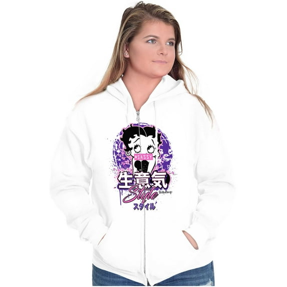 Betty Boop Hashtag Sassy Style Women Plus Size Zipper Hoodie Brisco Brands 5X