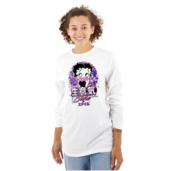 Betty Boop Hashtag Sassy Style Women's Long Sleeve T Shirt Brisco Brands L