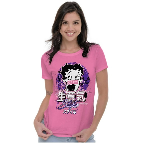 Betty Boop Hashtag Sassy Style Womens Slim Fit Graphic Tee Brisco Brands L