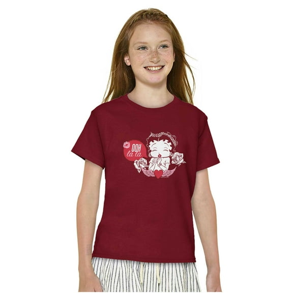 Betty Boop Heart Angel Wings Ooh LaLa Girls Kids T Shirt Tees Teen Brisco Brands X