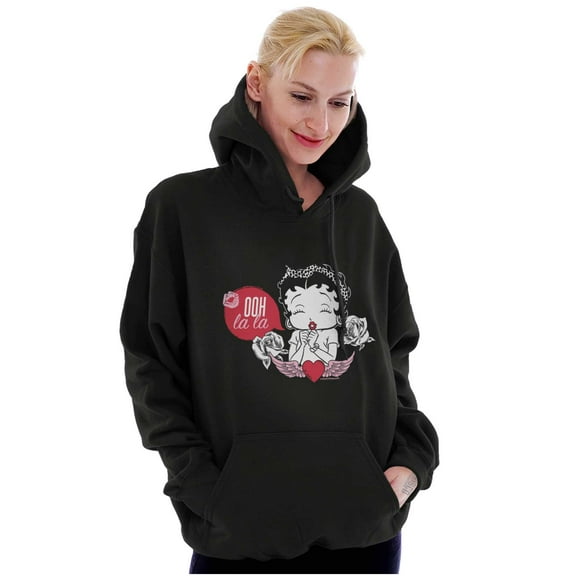 Betty Boop Heart Angel Wings Ooh LaLa Women Plus Size Hoodie Brisco Brands 2X