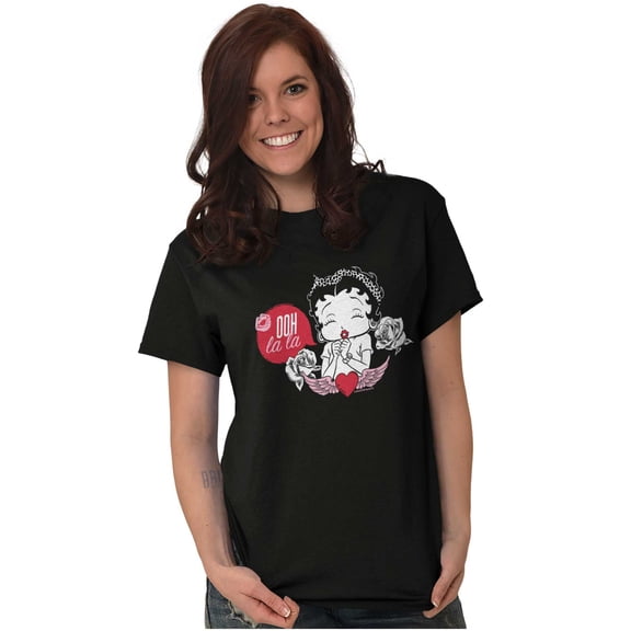 Betty Boop Heart Angel Wings Ooh LaLa Women's Graphic T Shirt Tees Brisco Brands L