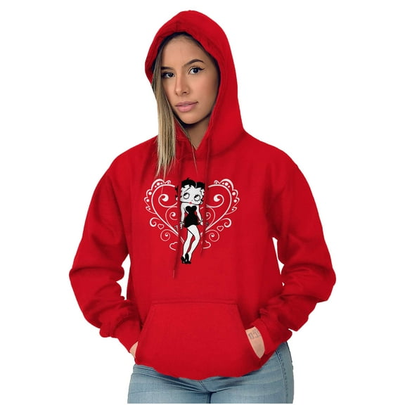Betty Boop Heart Love Sassy Cartoon Women Plus Size Hoodie Brisco Brands 2X
