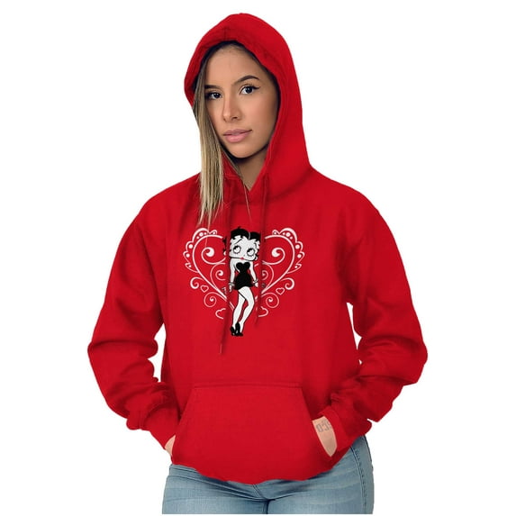 Betty Boop Heart Love Sassy Cartoon Women Plus Size Hoodie Brisco Brands 5X