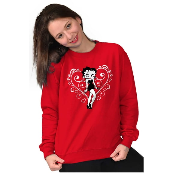 Betty Boop Heart Love Sassy Cartoon Women Plus Size Sweatshirt Brisco Brands 2X