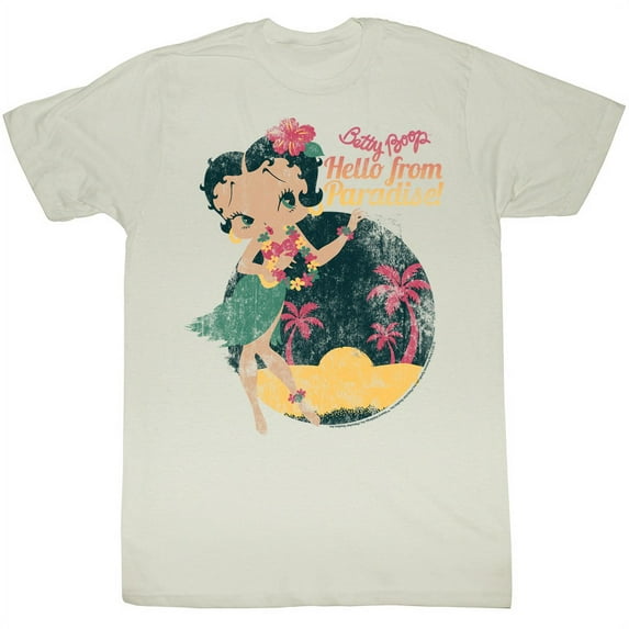 Betty Boop Hello From Paradise Natural Adult T-Shirt
