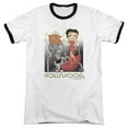 thumbnail image 1 of Betty Boop Hollywood Adult Ringer White Black, 1 of 1