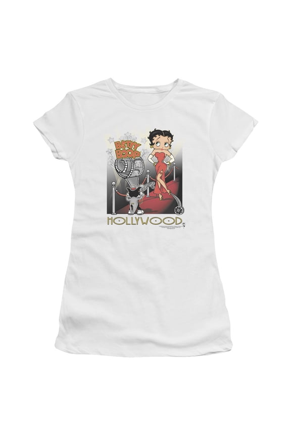 Betty Boop - Hollywood - Juniors Teen Girls Cap Sleeve Shirt - Medium