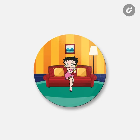 Betty Boop Home Cartoon | 4'' X 4'' Round Decorative Magnet