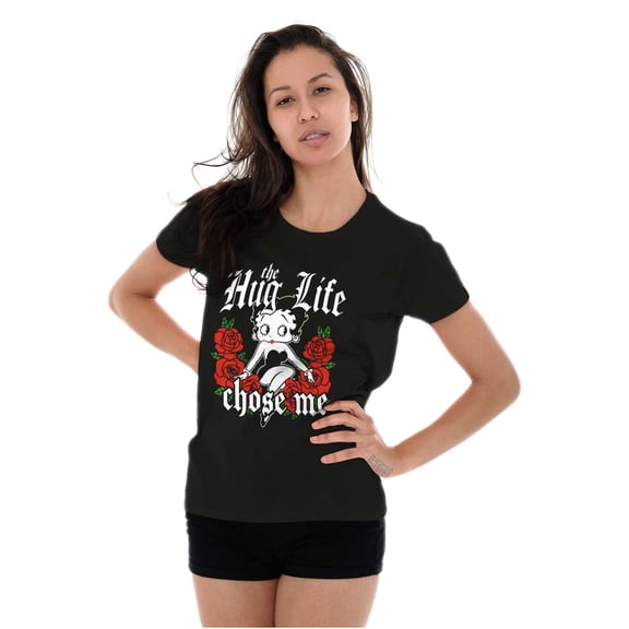 Betty Boop Hug Life Chose Me Roses Women's Plus Size Shirt Brisco Brands 2X