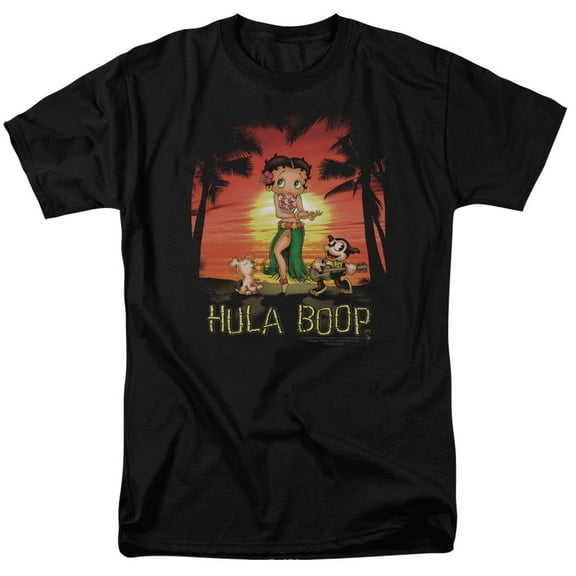 Betty Boop Hulaboop S/S Adult 18/1 T-Shirt Black