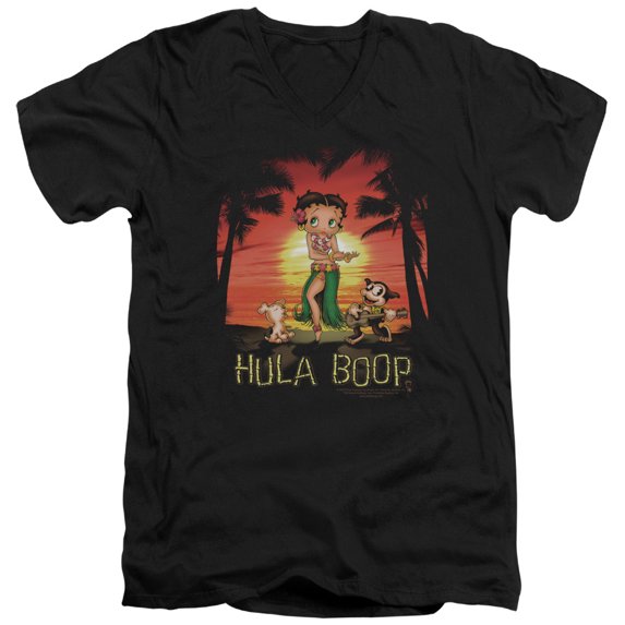 Betty Boop Hulaboop S/S Adult V-Neck Black