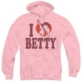 thumbnail image 1 of Betty Boop I Heart Betty Adult Pullover Hoodie Sweatshirt Pink, 1 of 1