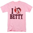 thumbnail image 1 of Betty Boop I Heart Betty S/S Adult 18/1 T-Shirt Pink, 1 of 1