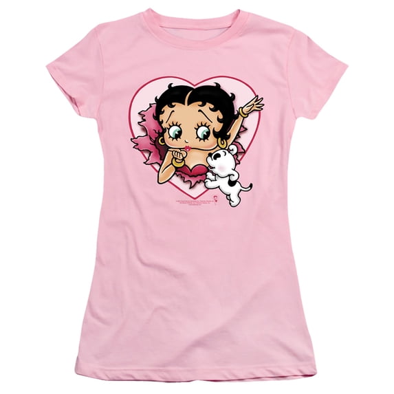 Betty Boop - I Love Betty - Juniors Teen Girls Cap Sleeve Shirt - XX-Large