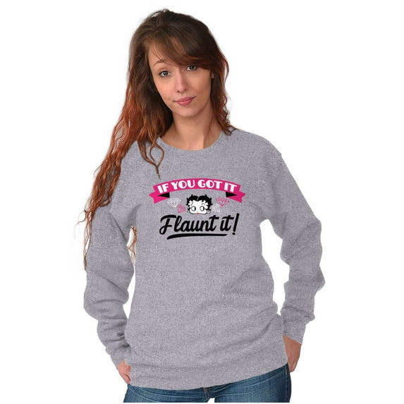 Betty Boop If You Got It Flaunt It Women Crewneck Sweatshirt Brisco Brands S