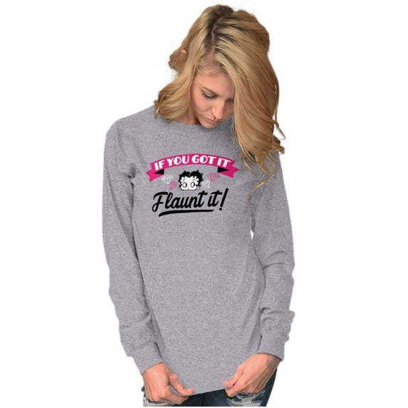Betty Boop If You Got It Flaunt It Women's Long Sleeve T Shirt Brisco Brands S